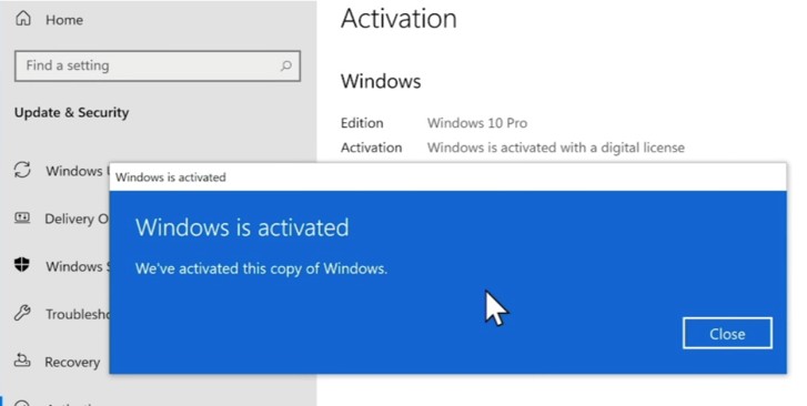 État d'activation du Windows 11 indiquant actif