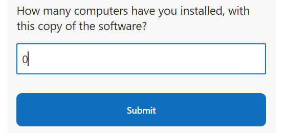 Microsoft portal number of computers question