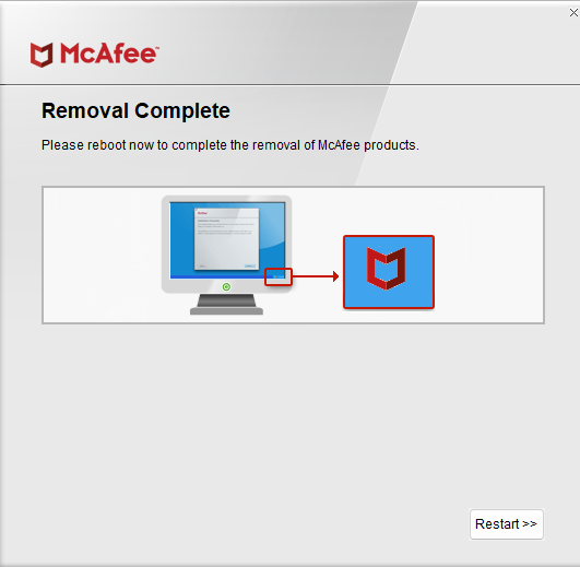 McAfee MCPR 清理已成功完成