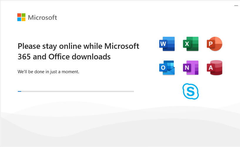 Programma di installazione di Office LTSC in esecuzione